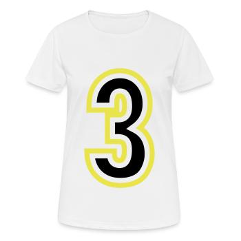 3 Zahl College - Frauen T-Shirt atmungsaktiv - Weiß - Vorne - AI Model Female 172 dark (172cm)
