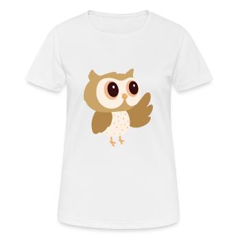 Chouette douce - T-shirt respirant Femme - blanc - Devant - AI Model Female 172 dark (172cm)