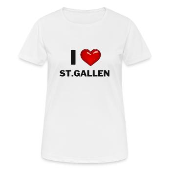J’aime Saint-Gall - T-shirt respirant Femme - blanc - Devant - AI Model Female 172 dark (172cm)
