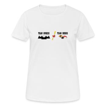 TEAM VS TEAM - Frauen T-Shirt atmungsaktiv - Weiß - Vorne - AI Model Female 172 dark (172cm)
