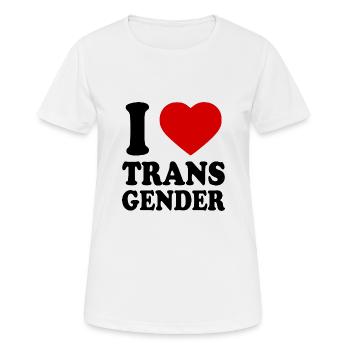 I love transgender trans gender - T-shirt respirant Femme - blanc - Devant - AI Model Female 172 dark (172cm)