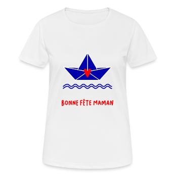 BONNE FÊTE. FÊTE DES MÈRES. FÊTE DES PÈRES. FÊTE - T-shirt respirant Femme - blanc - Devant - AI Model Female 172 dark (172cm)