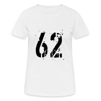 Nummer 62 - Frauen T-Shirt atmungsaktiv - Weiß - Vorne - AI Model Female 172 dark (172cm)