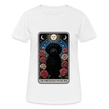 Portugiesischer Wasserhund - Frauen T-Shirt atmungsaktiv - Weiß - Vorne - AI Model Female 172 dark (172cm)