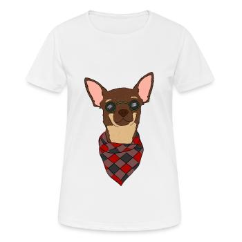 Chihuahua brown beige tan - Women's Breathable T-Shirt - white - Front - AI Model Female 172 dark (172cm)