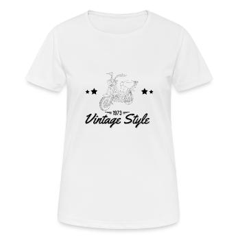 1973 - Vintage Style - T-shirt respirant Femme - blanc - Devant - AI Model Female 172 dark (172cm)