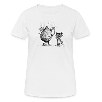 Zwiebel - Frauen T-Shirt atmungsaktiv - Weiß - Vorne - AI Model Female 172 dark (172cm)