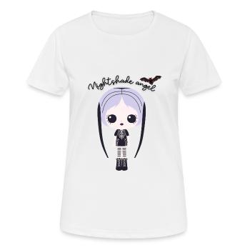 Ange de la morelle avec chauve-souris - T-shirt respirant Femme - blanc - Devant - AI Model Female 172 dark (172cm)