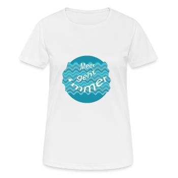 Meer geht immer, Wasser - Frauen T-Shirt atmungsaktiv - Weiß - Vorne - AI Model Female 172 dark (172cm)