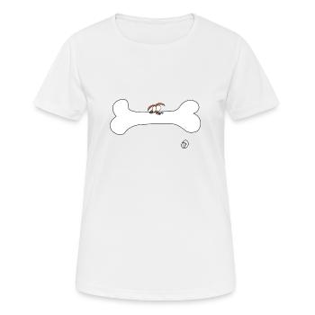 Chien avec os - T-shirt respirant Femme - blanc - Devant - AI Model Female 172 dark (172cm)