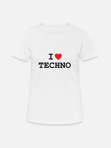 Ich liebe Techno - Frauen T-Shirt atmungsaktiv - Weiß