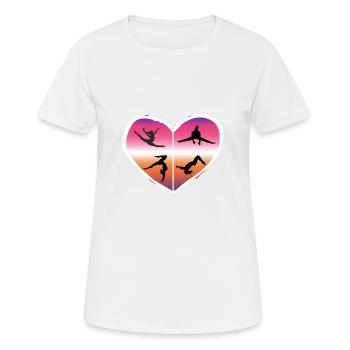 Coeur de gymnastique - T-shirt respirant Femme - blanc - Devant - AI Model Female 172 dark (172cm)