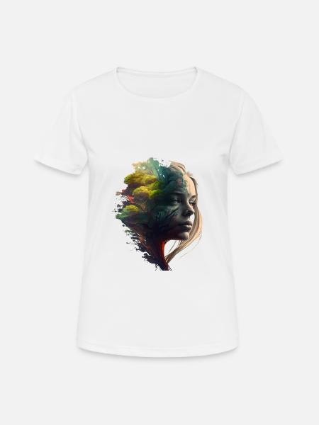 Rainbowtree-Nature-Girl - Frauen T-Shirt atmungsaktiv - Weiß