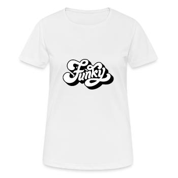 Funky - Frauen T-Shirt atmungsaktiv - Weiß - Vorne - AI Model Female 172 dark (172cm)