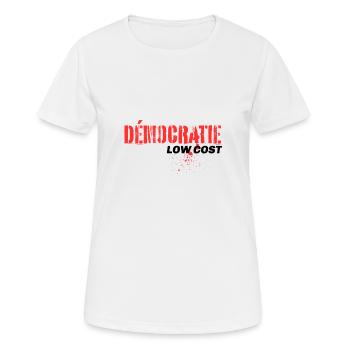 Démocratie Low Cost ? - T-shirt respirant Femme - blanc - Devant - AI Model Female 172 dark (172cm)