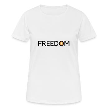 Liberté Bitcoin - T-shirt respirant Femme - blanc - Devant - AI Model Female 172 dark (172cm)