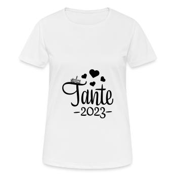 tante 2023 2f 09 - Frauen T-Shirt atmungsaktiv - Weiß - Vorne - AI Model Female 172 dark (172cm)
