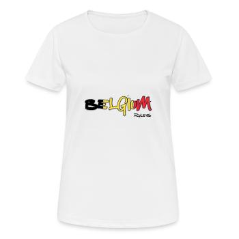 Belgium Rules - Women's Breathable T-Shirt - white - Front - AI Model Female 172 dark (172cm)
