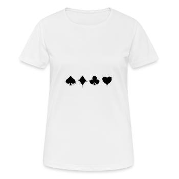 Poker Kartenspiel Skat Black Jack Glücksspiel - Frauen T-Shirt atmungsaktiv - Weiß - Vorne - AI Model Female 172 dark (172cm)