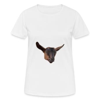 Drôle de tête de chèvre bouc - T-shirt respirant Femme - blanc - Devant - AI Model Female 172 dark (172cm)