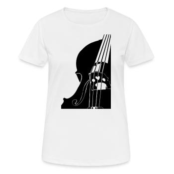 Violoncelle contrebasse visuel noir gros plan - T-shirt respirant Femme - blanc - Devant - AI Model Female 172 dark (172cm)