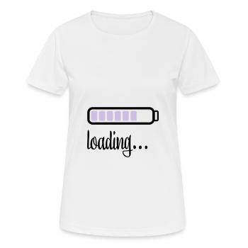 Akku Batterie loading - Frauen T-Shirt atmungsaktiv - Weiß - Vorne - AI Model Female 172 dark (172cm)