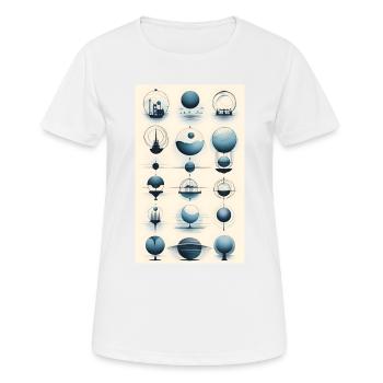 Versions des sphères géométriques - T-shirt respirant Femme - blanc - Devant - AI Model Female 172 dark (172cm)