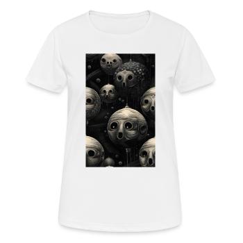 Grey sphere faces - Women's Breathable T-Shirt - white - Front - AI Model Female 172 dark (172cm)