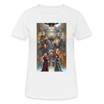 Portrait de famille futuriste abstrait - T-shirt respirant Femme - blanc - Devant - AI Model Female 172 dark (172cm)