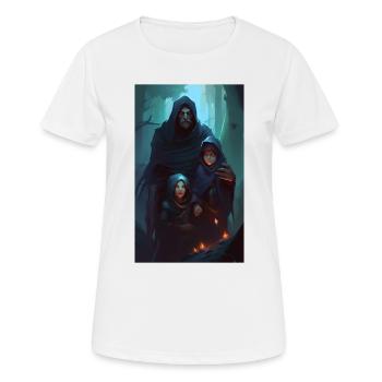 Gloomy medieval fantasy family - Women's Breathable T-Shirt - white - Front - AI Model Female 172 dark (172cm)