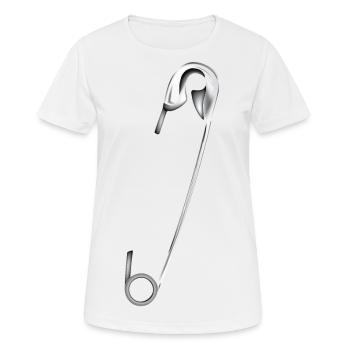 safety pin - Women's Breathable T-Shirt - white - Front - AI Model Female 172 dark (172cm)