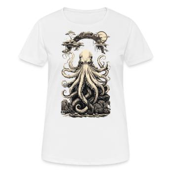 Retro Octopus Japanese Sea Depth Design Style - T-shirt respirant Femme - blanc - Devant - AI Model Female 172 dark (172cm)