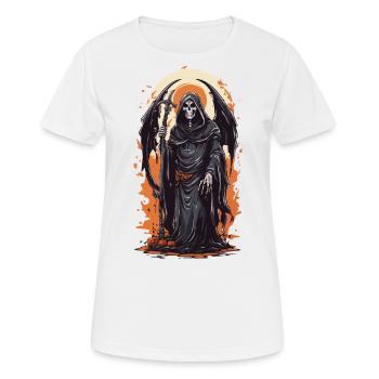 Winged Grim Reaper Halloween Horror Gothic - Women's Breathable T-Shirt - white - Front - AI Model Female 172 dark (172cm)