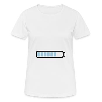 Akku Batterie loading - Frauen T-Shirt atmungsaktiv - Weiß - Vorne - AI Model Female 172 dark (172cm)