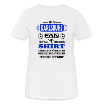 Fußball Fan Fussballverein Karlsruhe - Frauen T-Shirt atmungsaktiv - Weiß - Vorne - AI Model Female 172 dark (172cm)