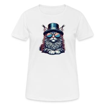 Cool rétro Maine Coon - T-shirt respirant Femme - blanc - Devant - AI Model Female 172 dark (172cm)