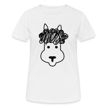 Alpaka Skizze - Frauen T-Shirt atmungsaktiv - Weiß - Vorne - AI Model Female 172 dark (172cm)