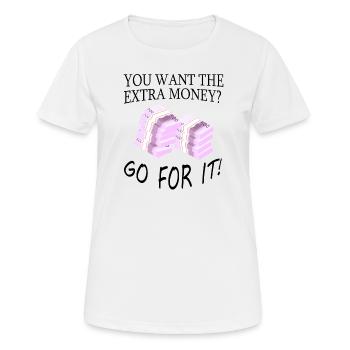 Argent Motivation Profit Profit Performance Rendement - T-shirt respirant Femme - blanc - Devant - AI Model Female 172 dark (172cm)