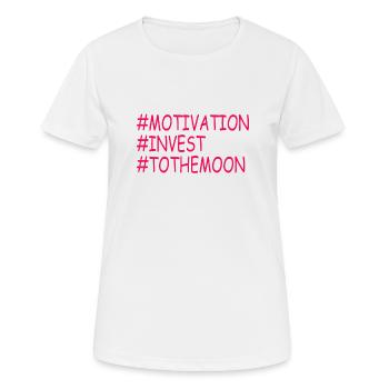 Argent Motivation Profit Profit Performance Rendement - T-shirt respirant Femme - blanc - Devant - AI Model Female 172 dark (172cm)