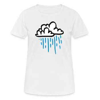 Zwei Regenwolken bunt / two rain clouds - Regen - Frauen T-Shirt atmungsaktiv - Weiß - Vorne - AI Model Female 172 dark (172cm)