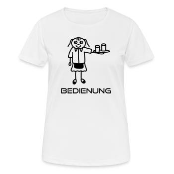Bedienung - Kellnerin - Frauen T-Shirt atmungsaktiv - Weiß - Vorne - AI Model Female 172 dark (172cm)