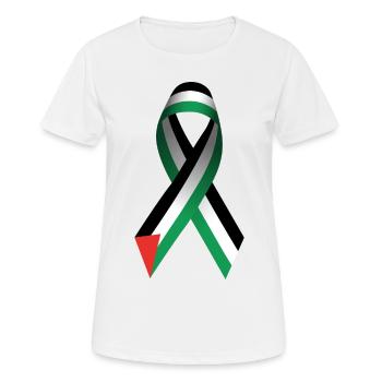 Friedenszeichen Palästina - Frauen T-Shirt atmungsaktiv - Weiß - Vorne - AI Model Female 172 dark (172cm)