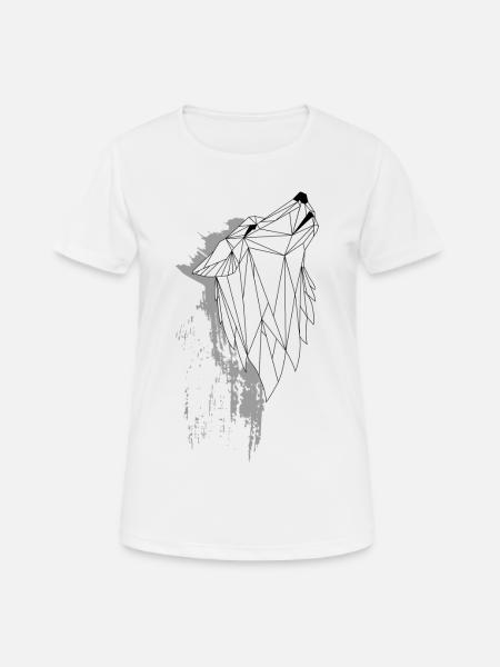 Geometrie Wolf Grunge - Frauen T-Shirt atmungsaktiv - Weiß