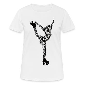 Roller Skates Girls Roller Skating Roller Skates - Women's Breathable T-Shirt - white - Front - AI Model Female 172 dark (172cm)