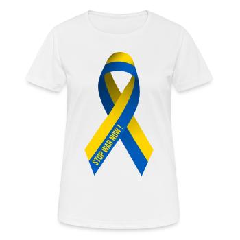 Arrêtez la guerre en Ukraine - T-shirt respirant Femme - blanc - Devant - AI Model Female 172 dark (172cm)