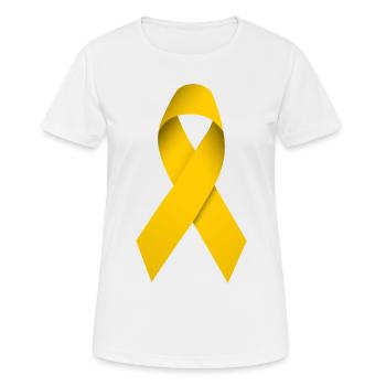 Conception du ruban de solidarité jaune - T-shirt respirant Femme - blanc - Devant - AI Model Female 172 dark (172cm)