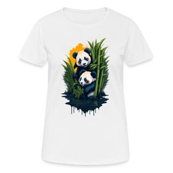 Niedliche Pandas - Frauen T-Shirt atmungsaktiv - Weiß - Vorne - AI Model Female 172 dark (172cm)