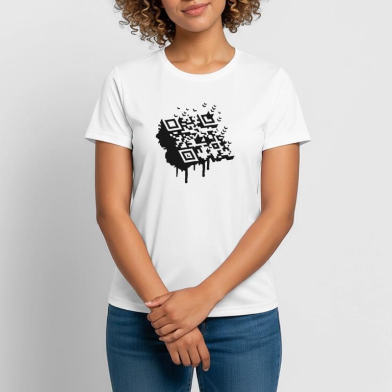 A 3D bar code as a graffiti Women's Breathable T-Shirt