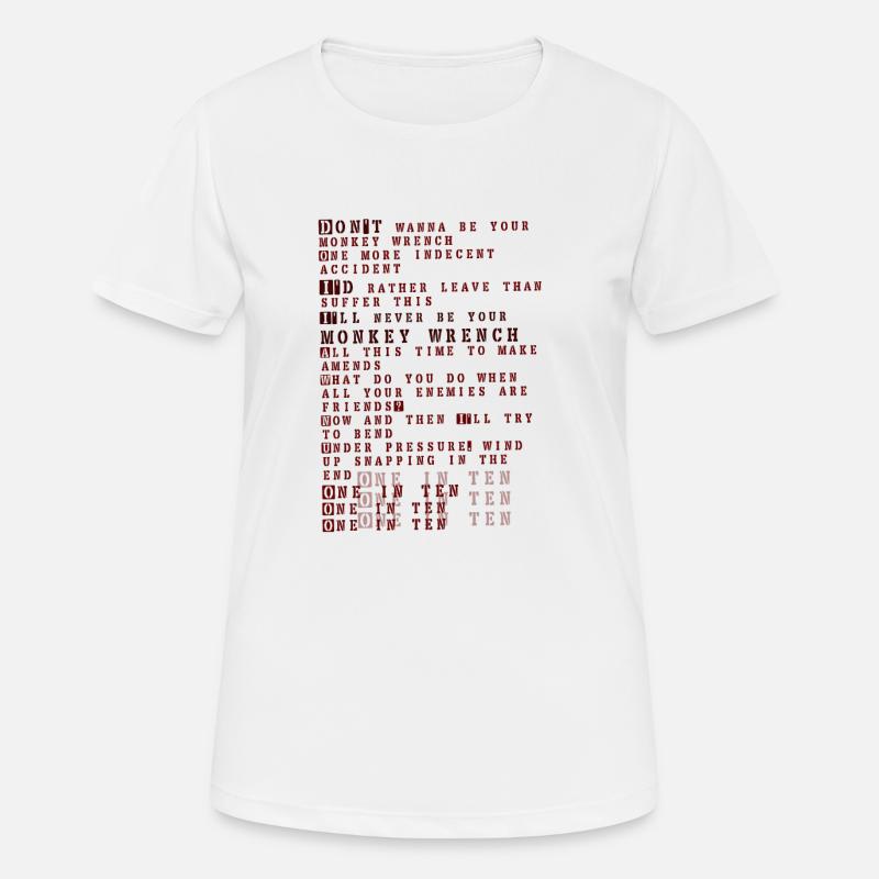 Foo fighters lyrics - monkey wrench - Women's Breathable T-Shirt - white