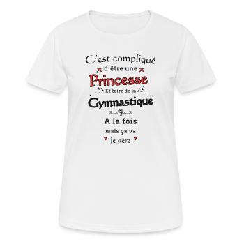 Princesse adepte de Gymnastique - T-shirt respirant Femme - blanc - Devant - AI Model Female 172 dark (172cm)